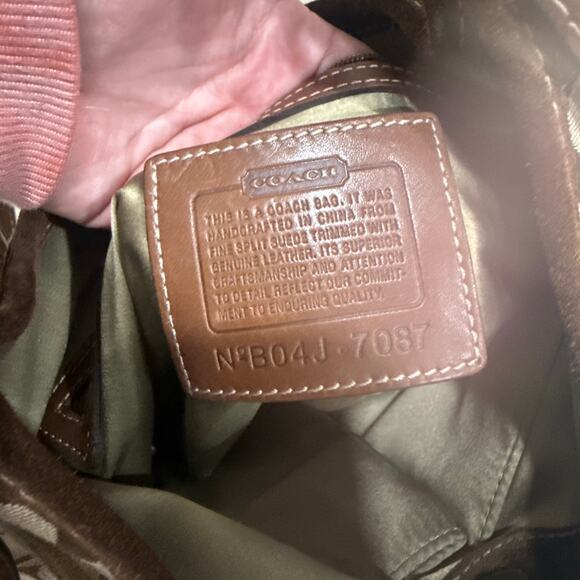 COACH Y2K Brown Signature Poppy For Peace Crossbody Shoulder Handbag 7087 Floral - Picture 6 of 10